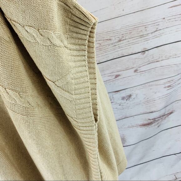 Chaps poncho taupe sweater new soft - Picture 5 of 11
